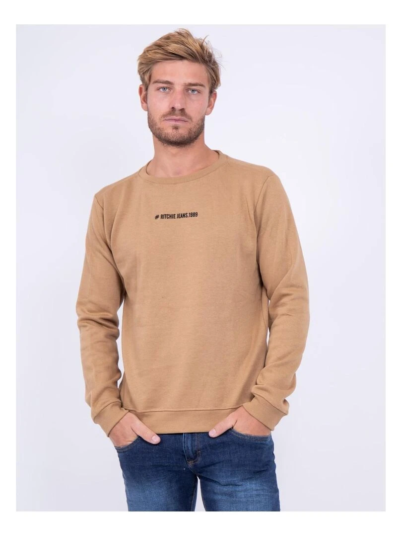 Sweat col rond WETTO Beige