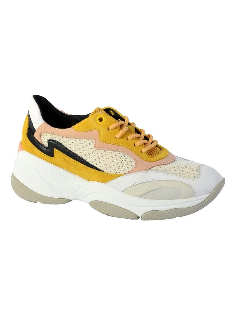 Basket Geox D Kirya B Suede+Mesh Jaune