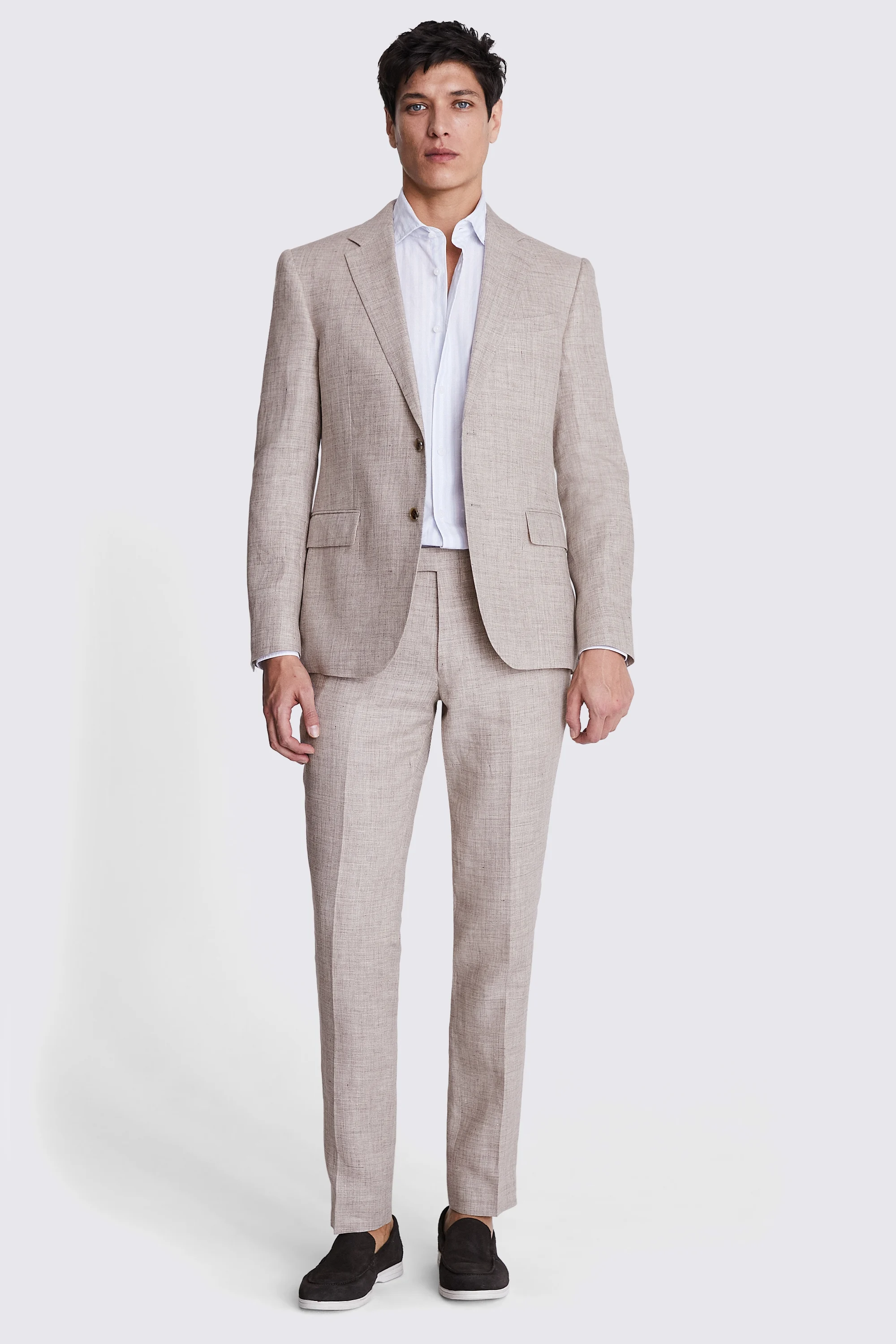 Slim Fit Oatmeal Linen Jacket Buy Online at Moss