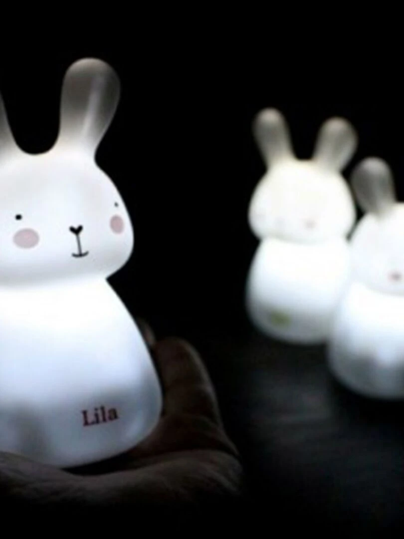 Lot de 3 veilleuses nomades lapin Léo  Léni & Lila   Blanc