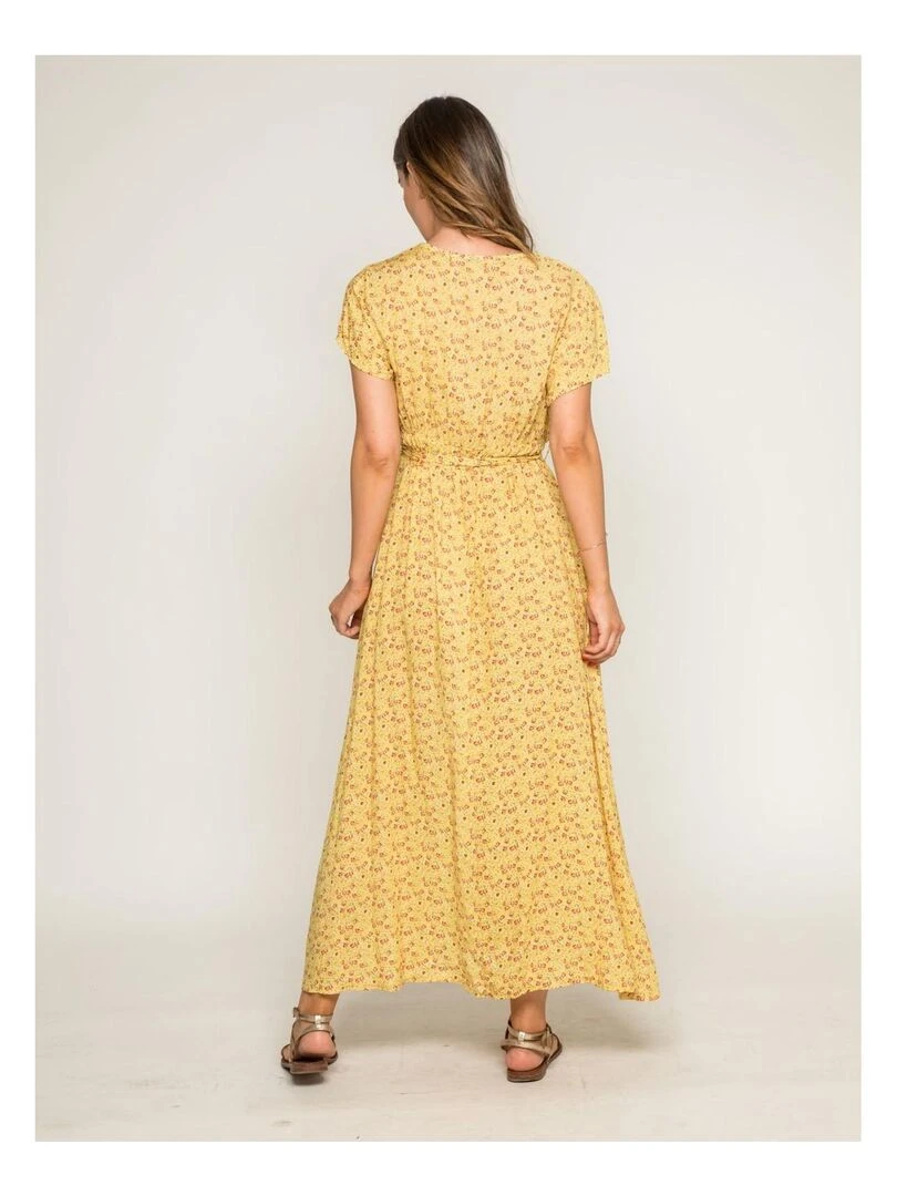 Robe longue imprimée IBERTY   Jaune