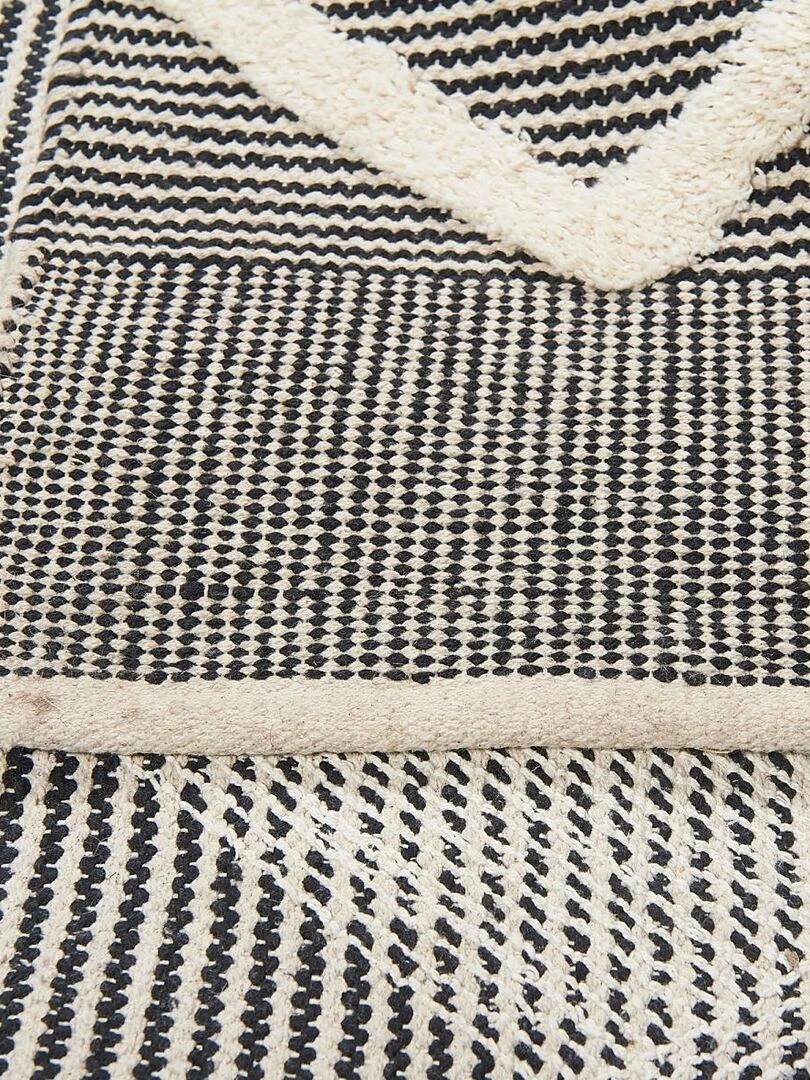 Tapis salon tufté main en coton COTCOLI Care&Fair   Gris