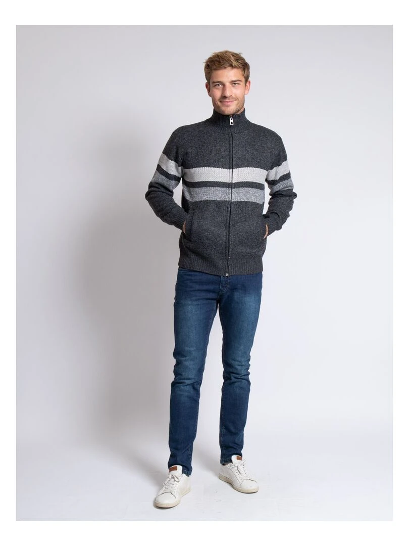 Gilet zippé col montant LODADY   Gris foncé