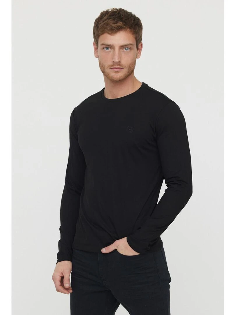 Lee Cooper T Shirt manches longues coton regular AREO Noir