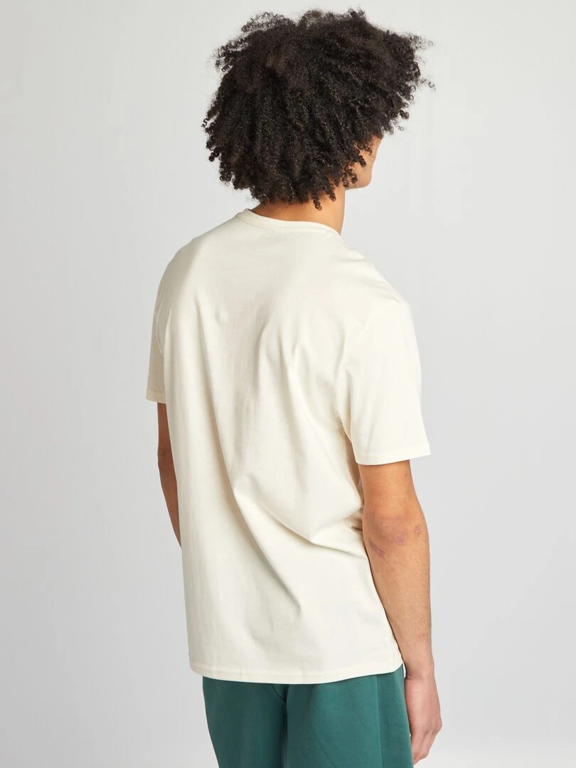 T shirt en jersey à col rond   Beige