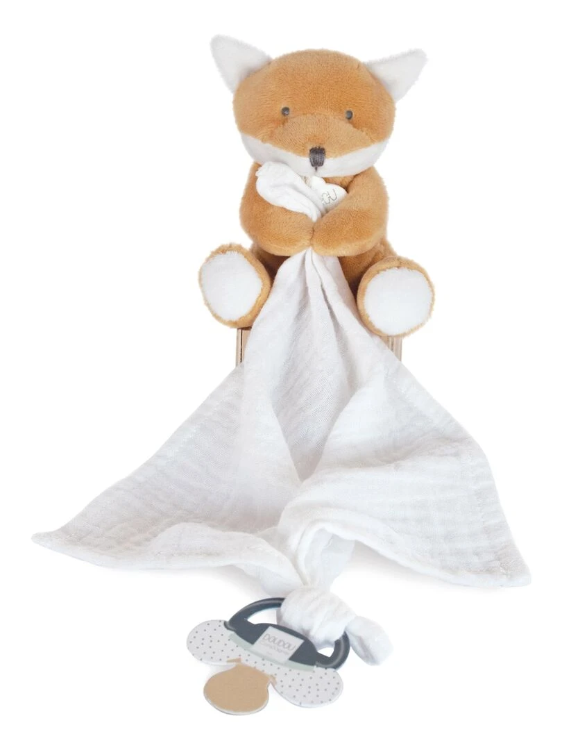 Coffret doudou attache sucette Renard UNICEF Blanc