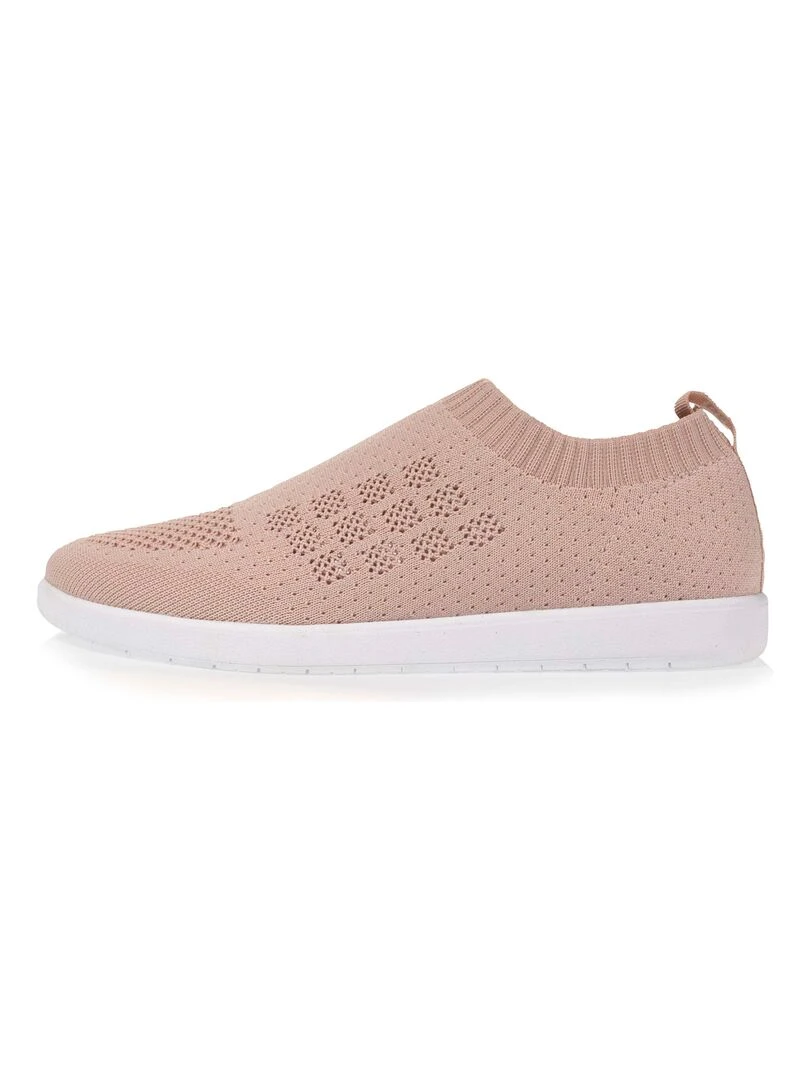 Baskets Confort Femme Slip on Rose   Rose