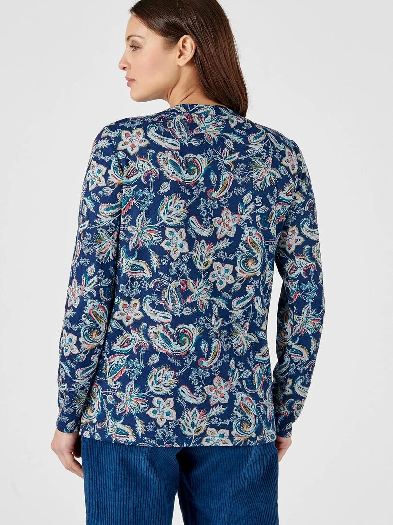 T shirt maille grattée chaude   Damart   Bleu marine