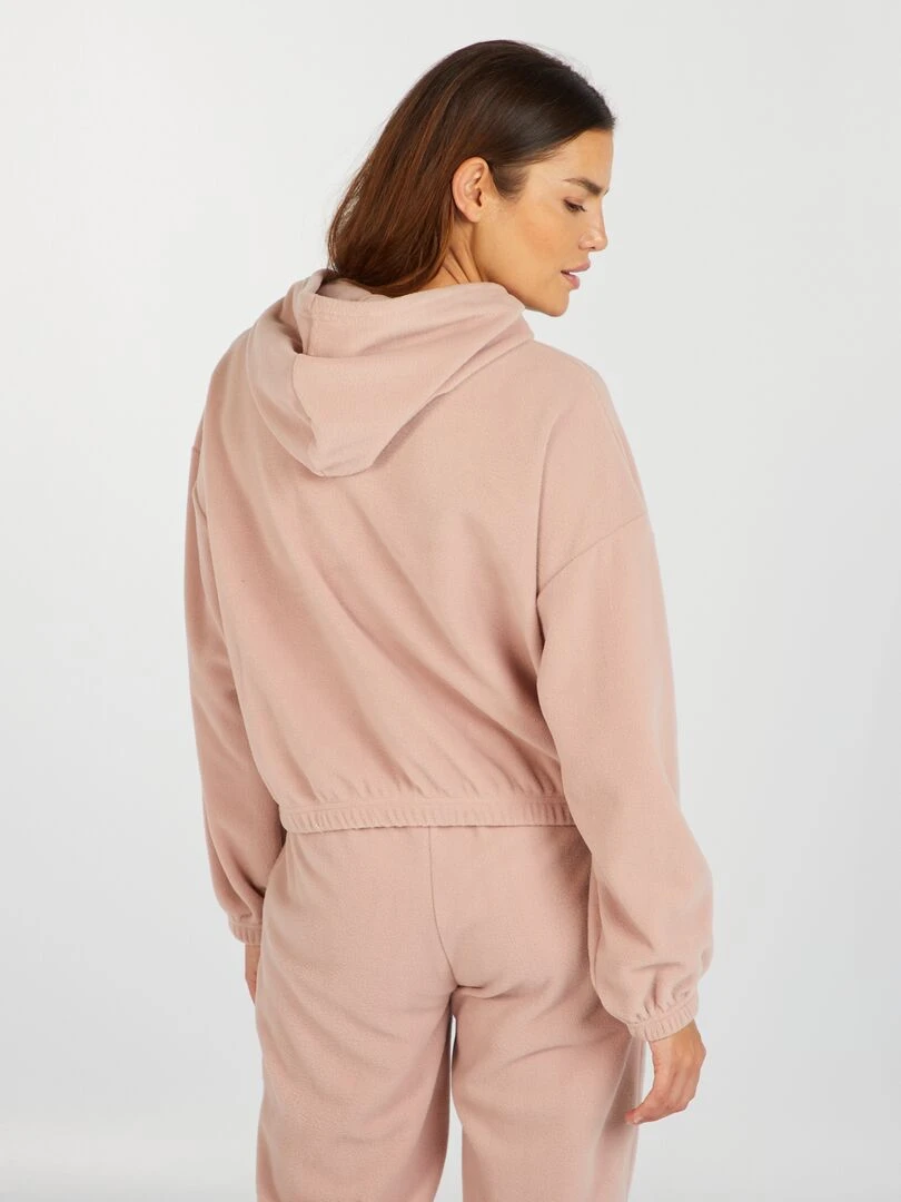 Sweat polaire à capuche   Beige