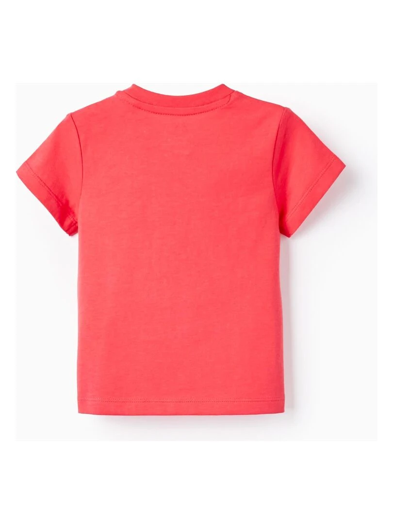 T Shirt De Coton Pour Bébé Garçon 'Éléphant' manches courtes Rouge