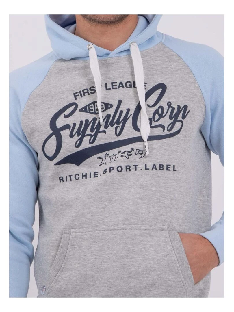 Sweat capuche WANDY   Bleu ciel