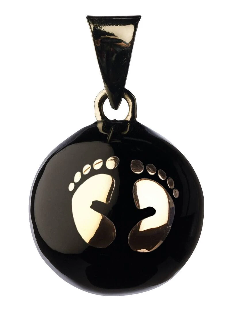 Bola de grossesse Collier Noir avec pieds argentés Noir