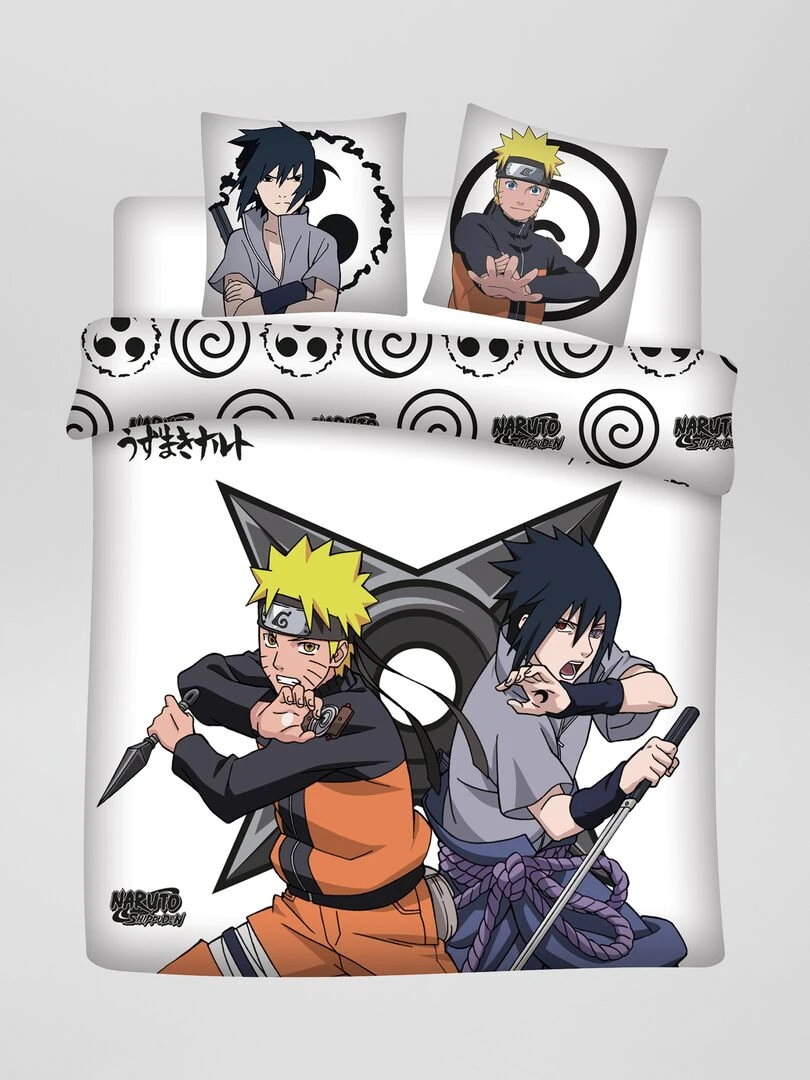 Parure de lit 'Naruto' 2 personnes Bleu/orange