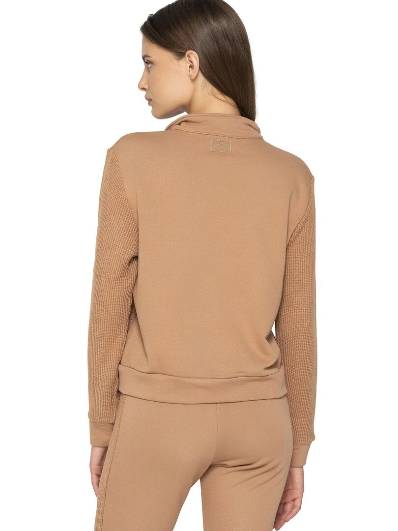 Sweat zippé à manches longues Sweetened Marron