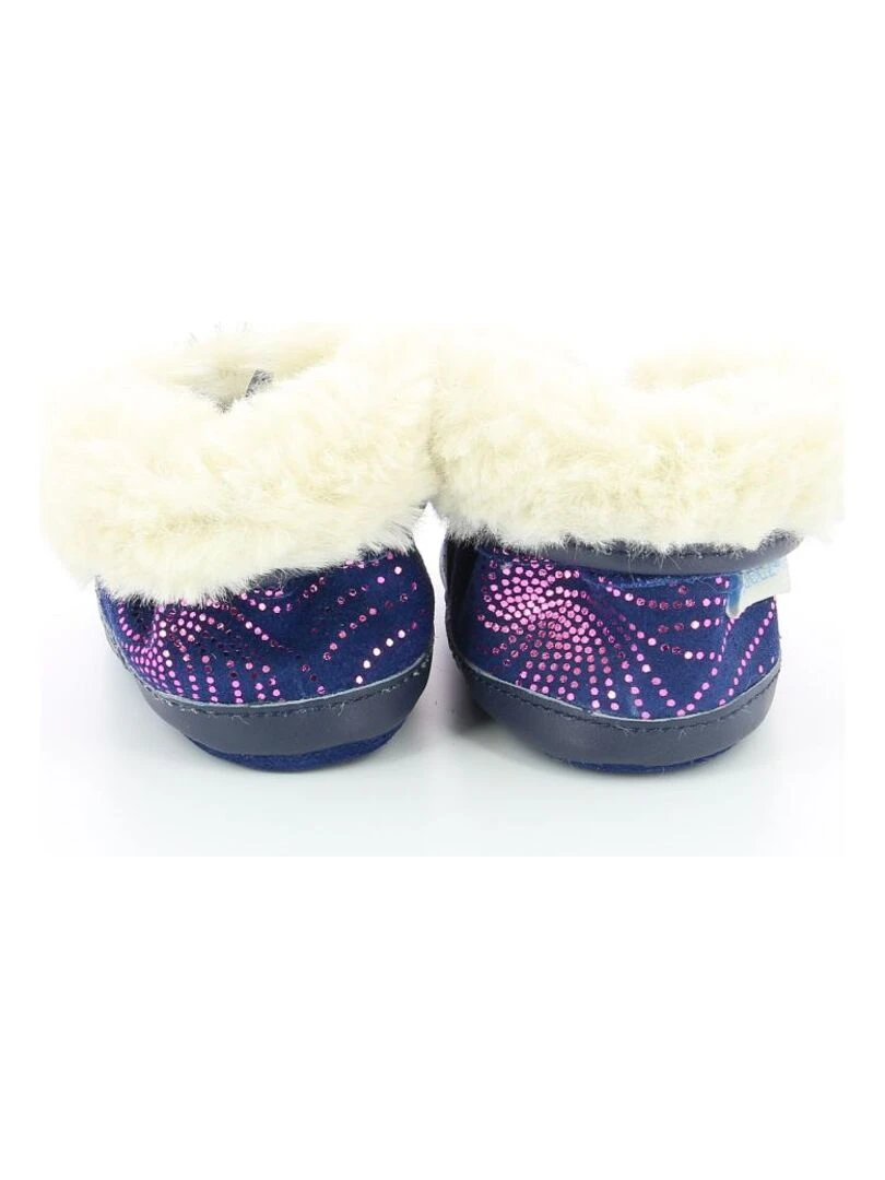 Chaussons Cuir Cosy Boot   Bleu marine