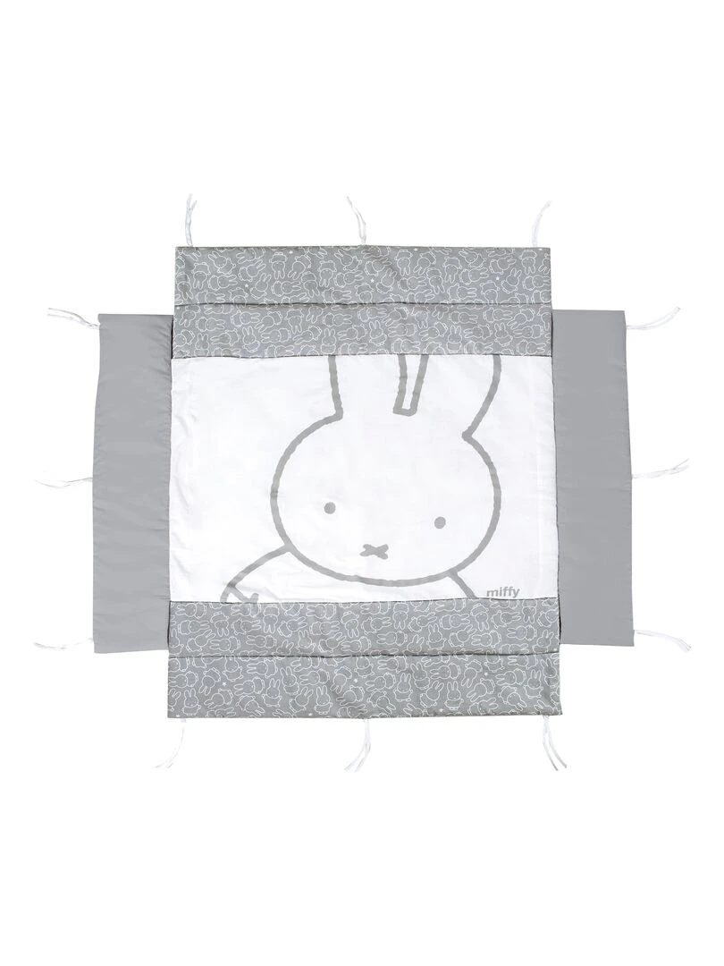 Tapis de parc universel avec bords imprimé lapin 'ROBA' miffy Gris Blanc