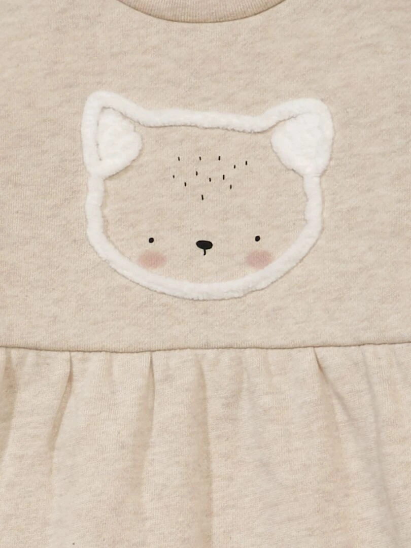 Robe en molleton à manches longues Beige