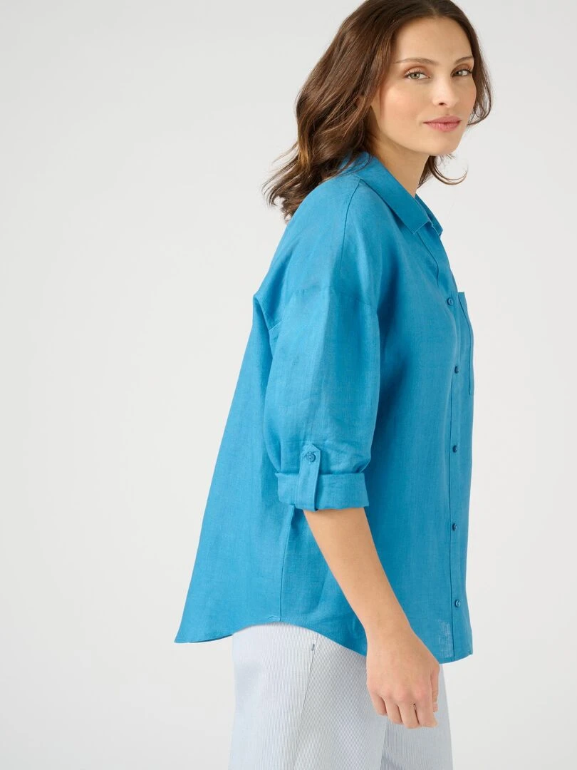 Chemise pur lin   Damart   Bleu