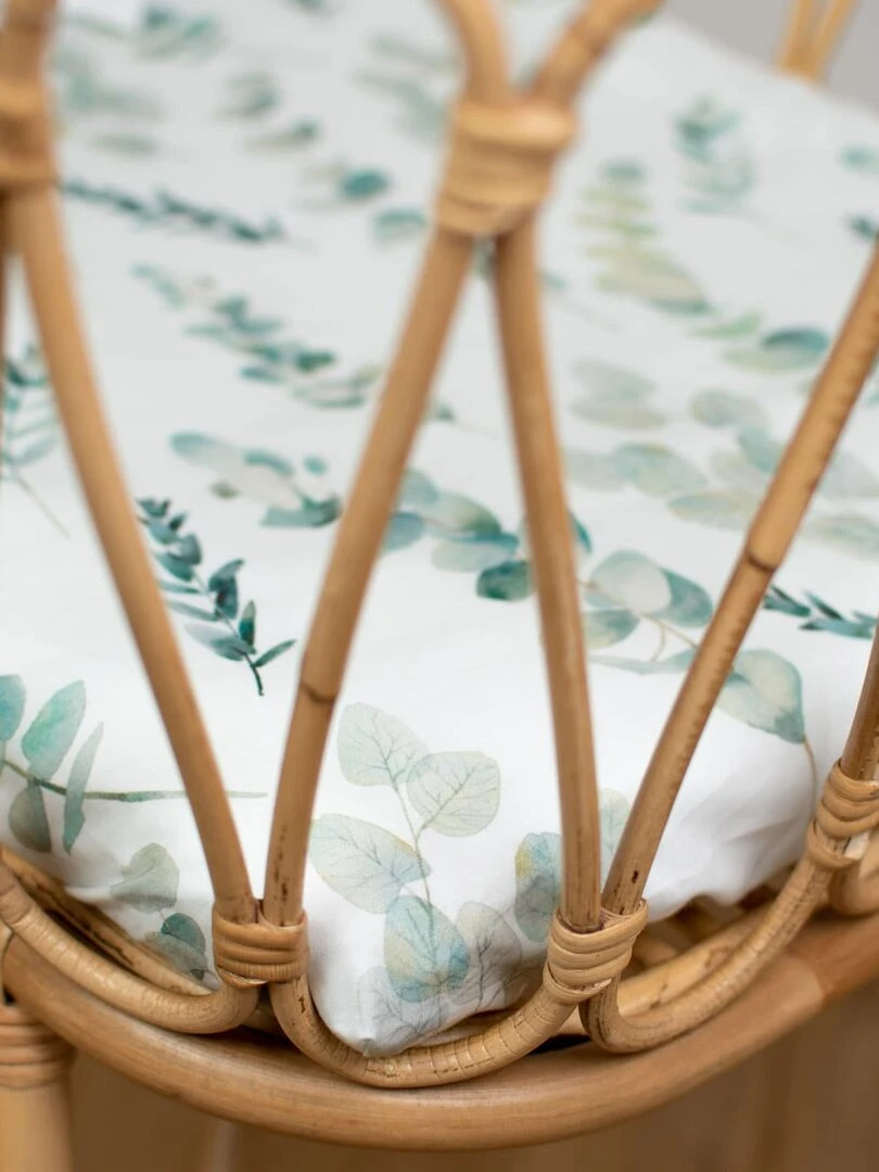 Drap housse berceau en coton Eucalyptus Multicolore