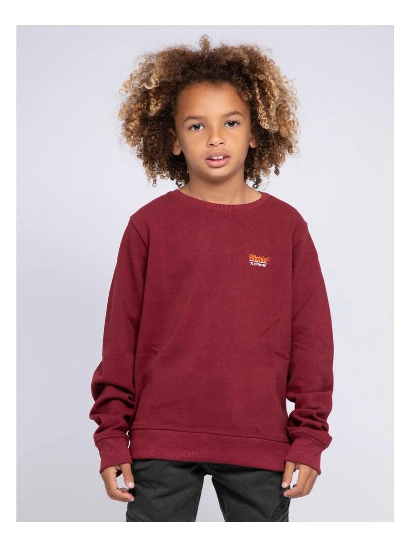 Sweat col rond WANGER BOY Bordeaux