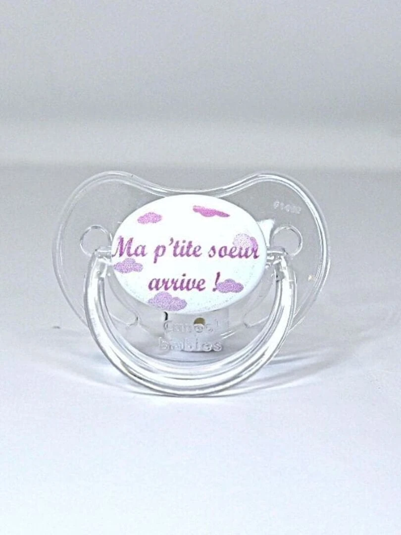 Sucette " Ma p'tite soeur arrive ! " Rose