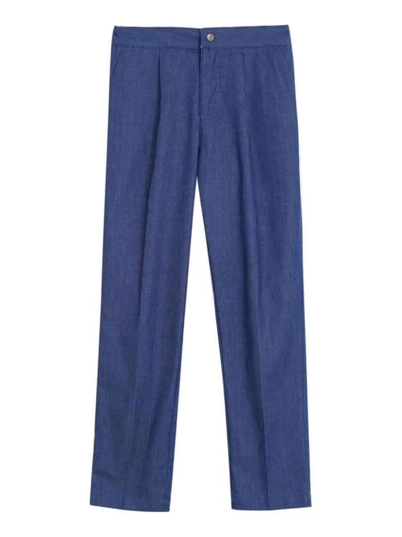 Pantalon à Pinces Garçon  Coton Bleu Marine  AMBROISE   La Faute à Voltaire   Bleu marine