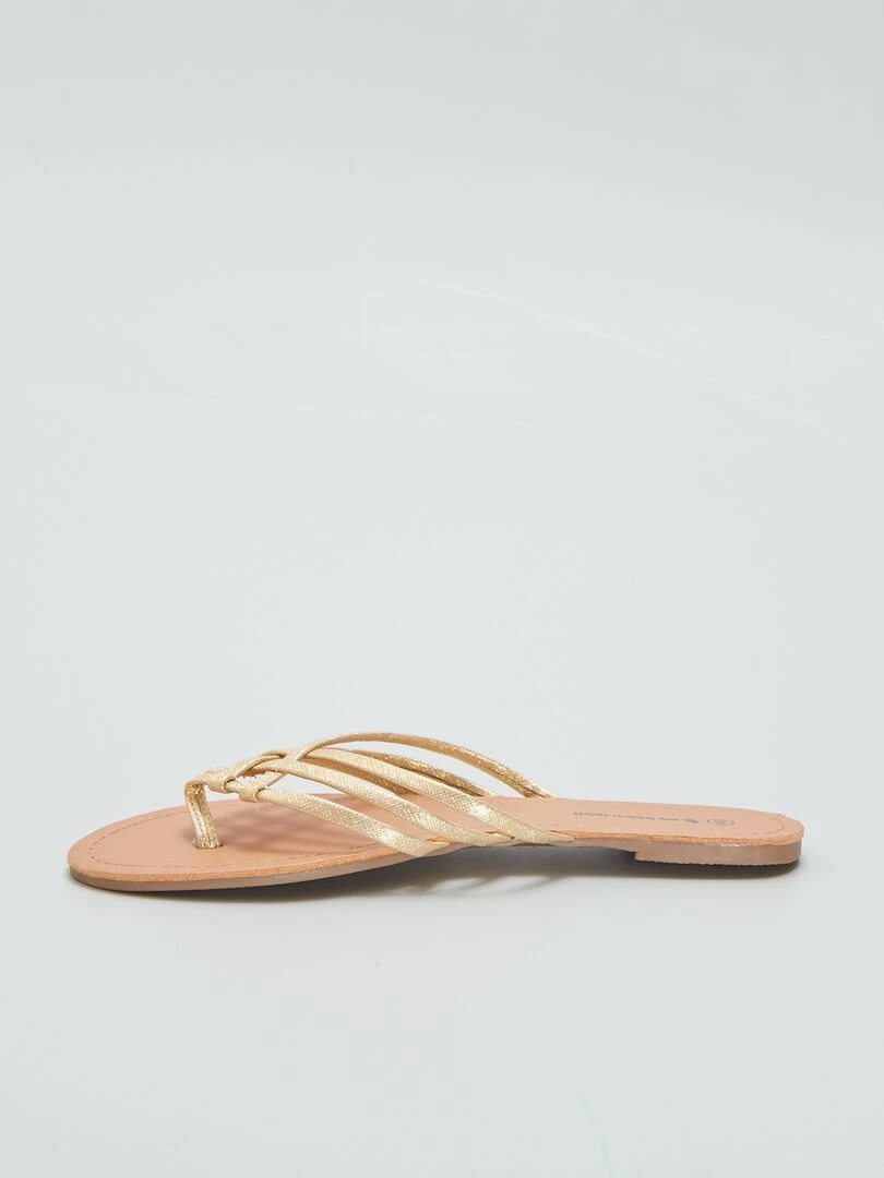 Sandales plates dorées   Doré