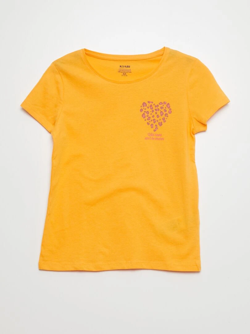 Lot de 3 t shirts imprimés   orange/jaune/beige
