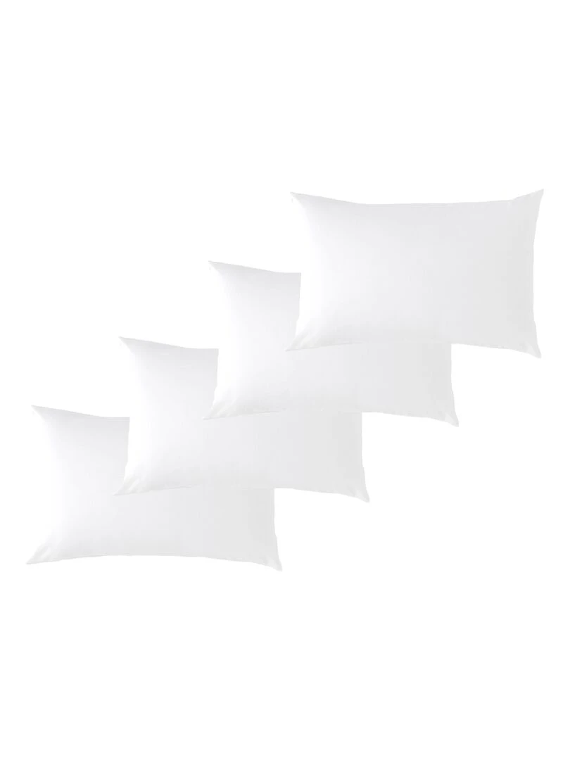 Lot x4 Taies d'oreiller 40x60 cm 100% coton Bio 'Ptit Basile' Blanc