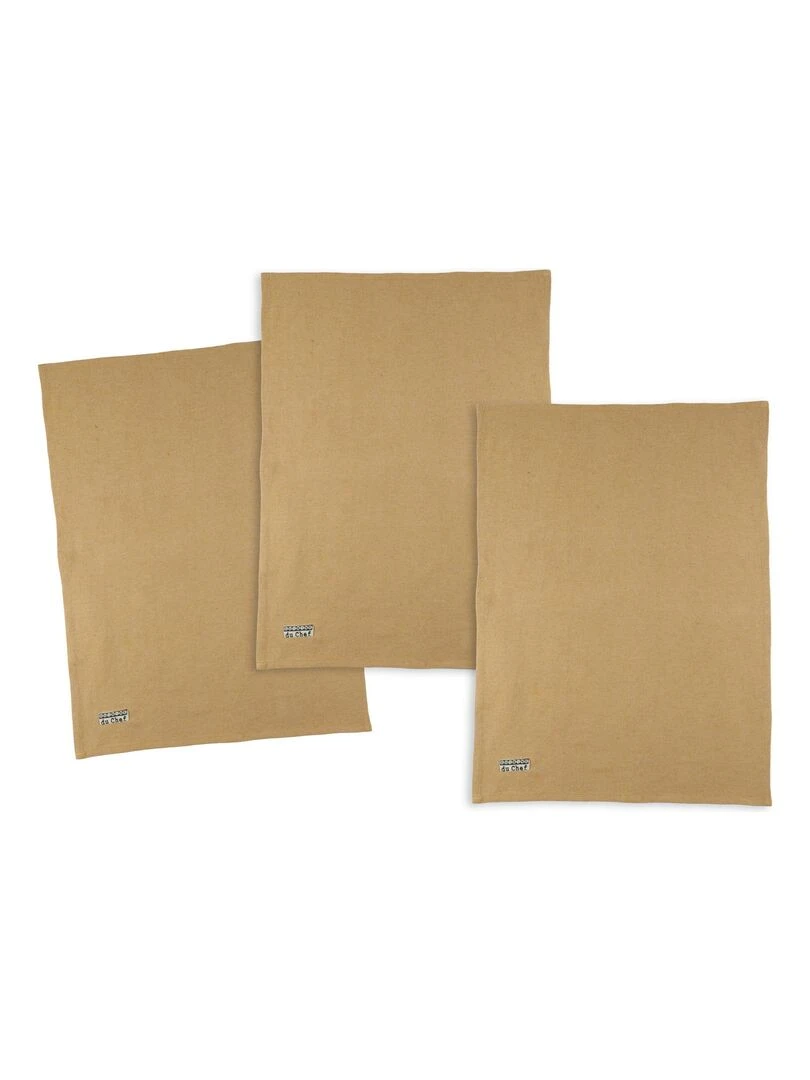 Lot de 3 torchons Chef Jaune foncé