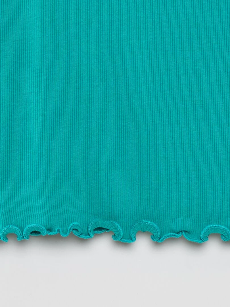 T shirt côtelé Vert