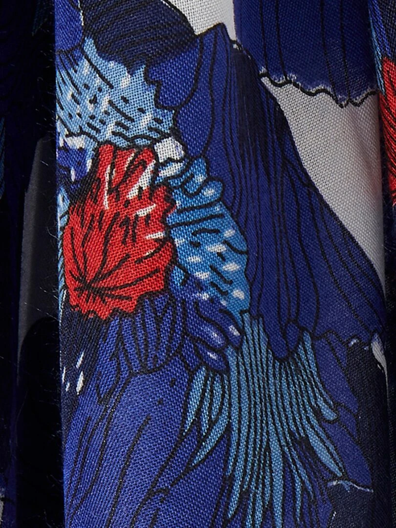 Foulard fluide imprimé   Damart   Bleu marine