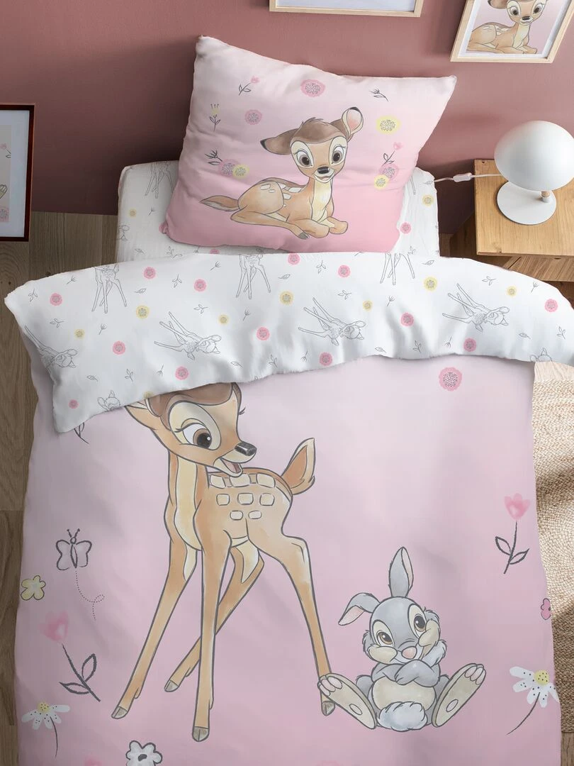 Parure de lit 'Bambi' 1 personne Rose