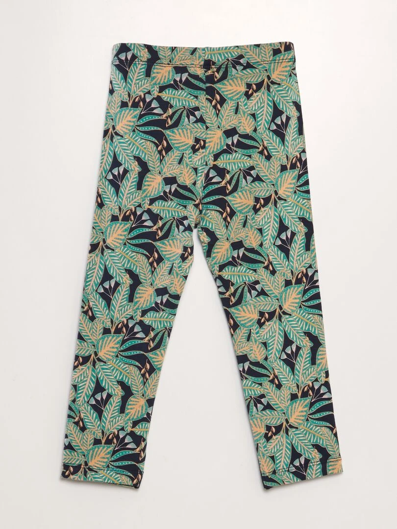 Legging 3/4 à taille élastiquée   Bleu