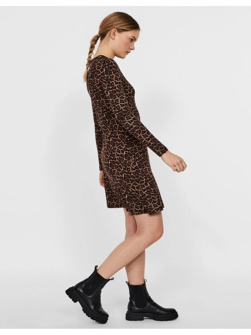 Robe courte  col rond Vero Moda   Marron