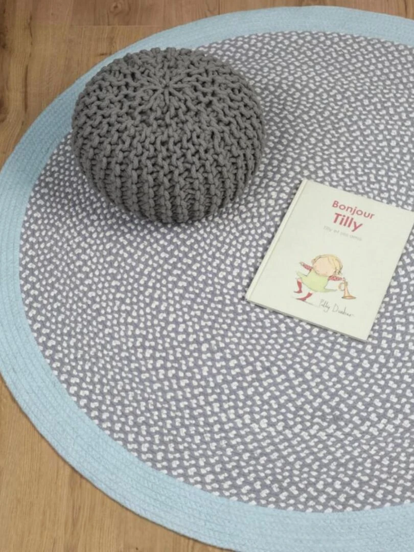 Tapis Coton Brenda par Nattiot   Ø 120 cm   Nattiot   Bleu