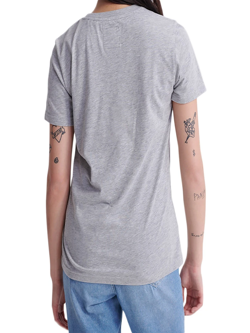 Tee Shirt Superdry Reg Flock Entry   Blanc