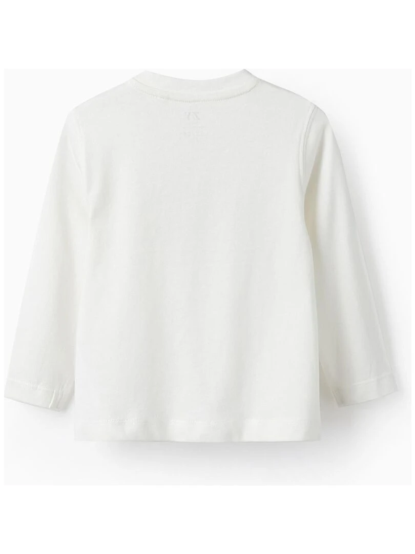 T shirt à manches longues en coton pour bébé garçon 'Dreamer' manches longues LITERATURE CLUB Blanc