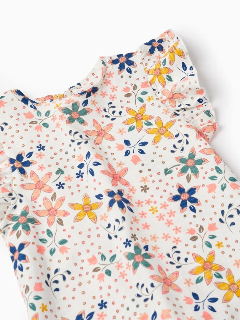 T Shirt + Bloomer Pour Bébé Fille   Blanc