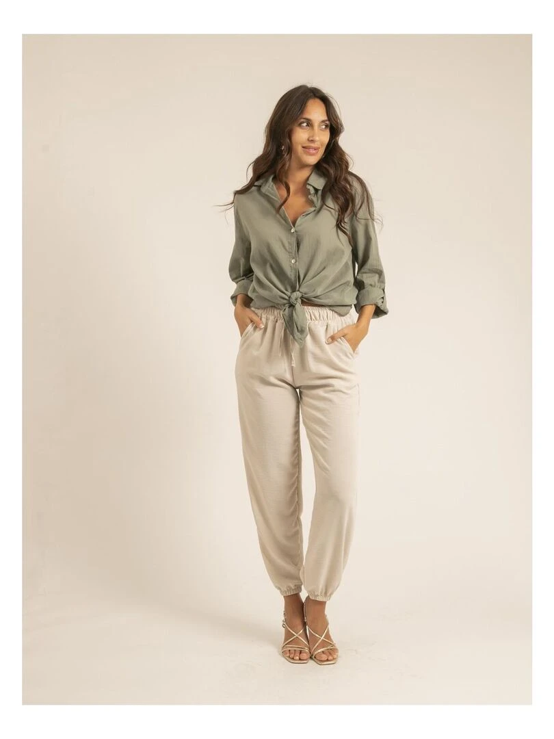 Chemise manches longues coton ORINE   Kaki