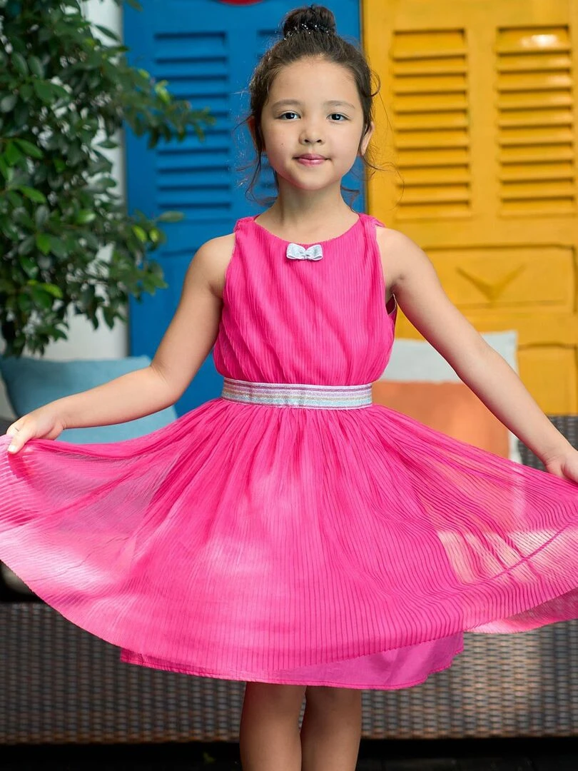 Robe Cérémonie Qui Tourne Fille Voile Rose Fuchsia HEPBURN La Faute à Voltaire Rose fushia