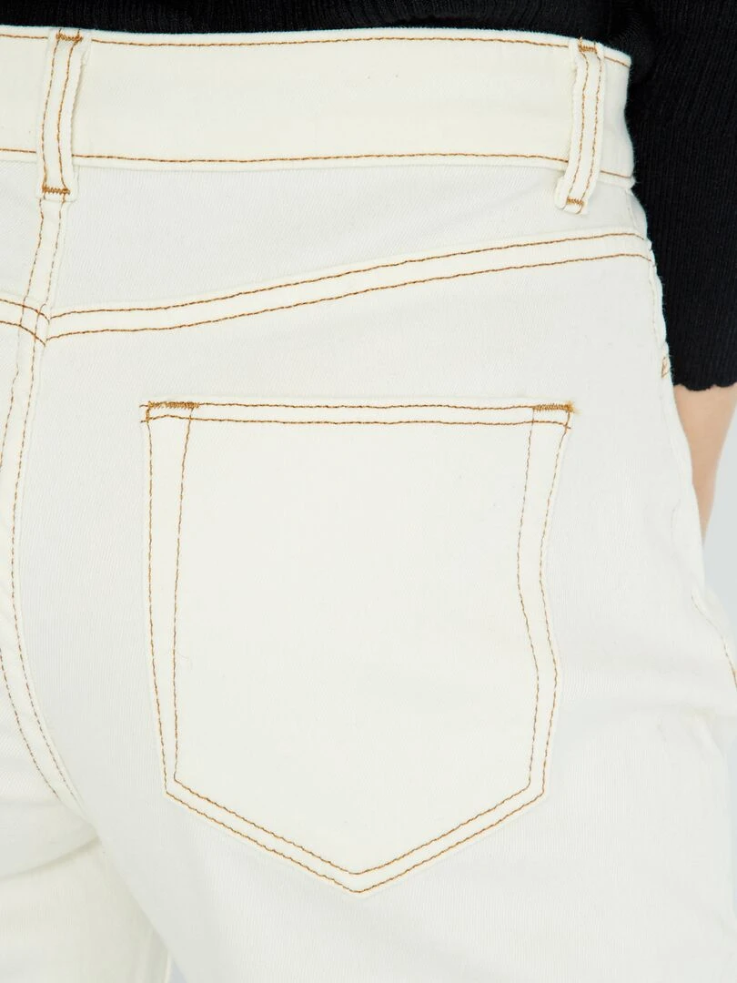 Jean mom à taille très haute   L32   Blanc