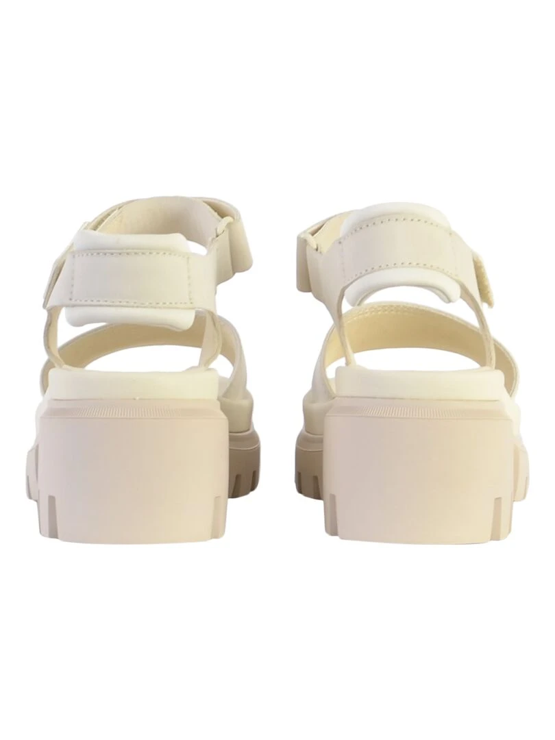 Sandale Compensée Cuir Timberland Evereleigh Backstrap   Blanc