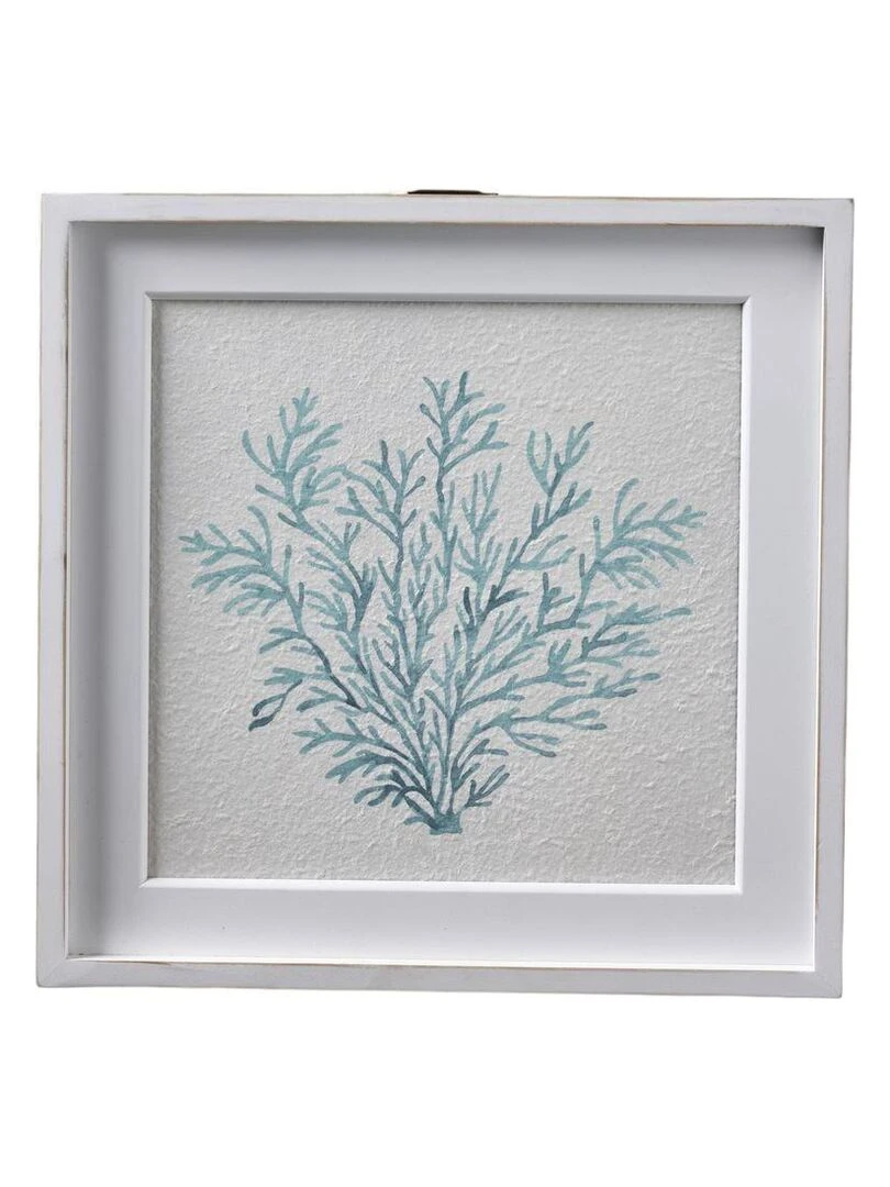 Cadre avec poster Corail BEACH HOUSE Blanc