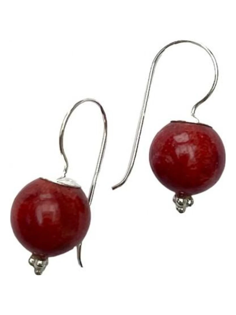 Boucle d'oreilles dormeuse gorgone Bijoucolor Rouge