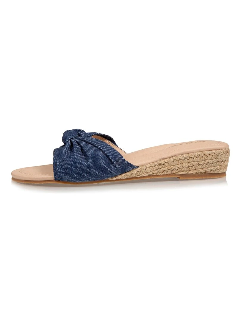 Mules Femme talon effet jean Bleu   Bleu