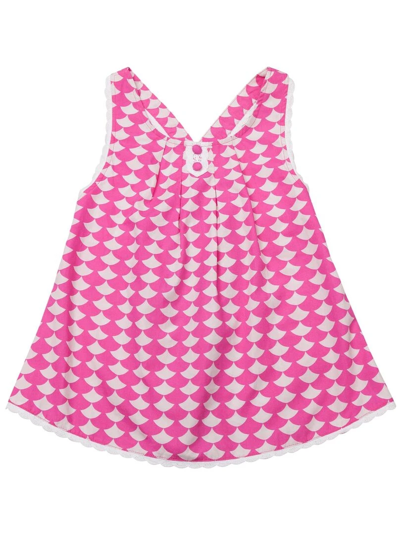 Blouse Bretelles Été Fille  Coton Rose Fuchsia Fine Dentelle  ANAIS   'LA FAUTE A VOLTAIRE'   Rose fushia