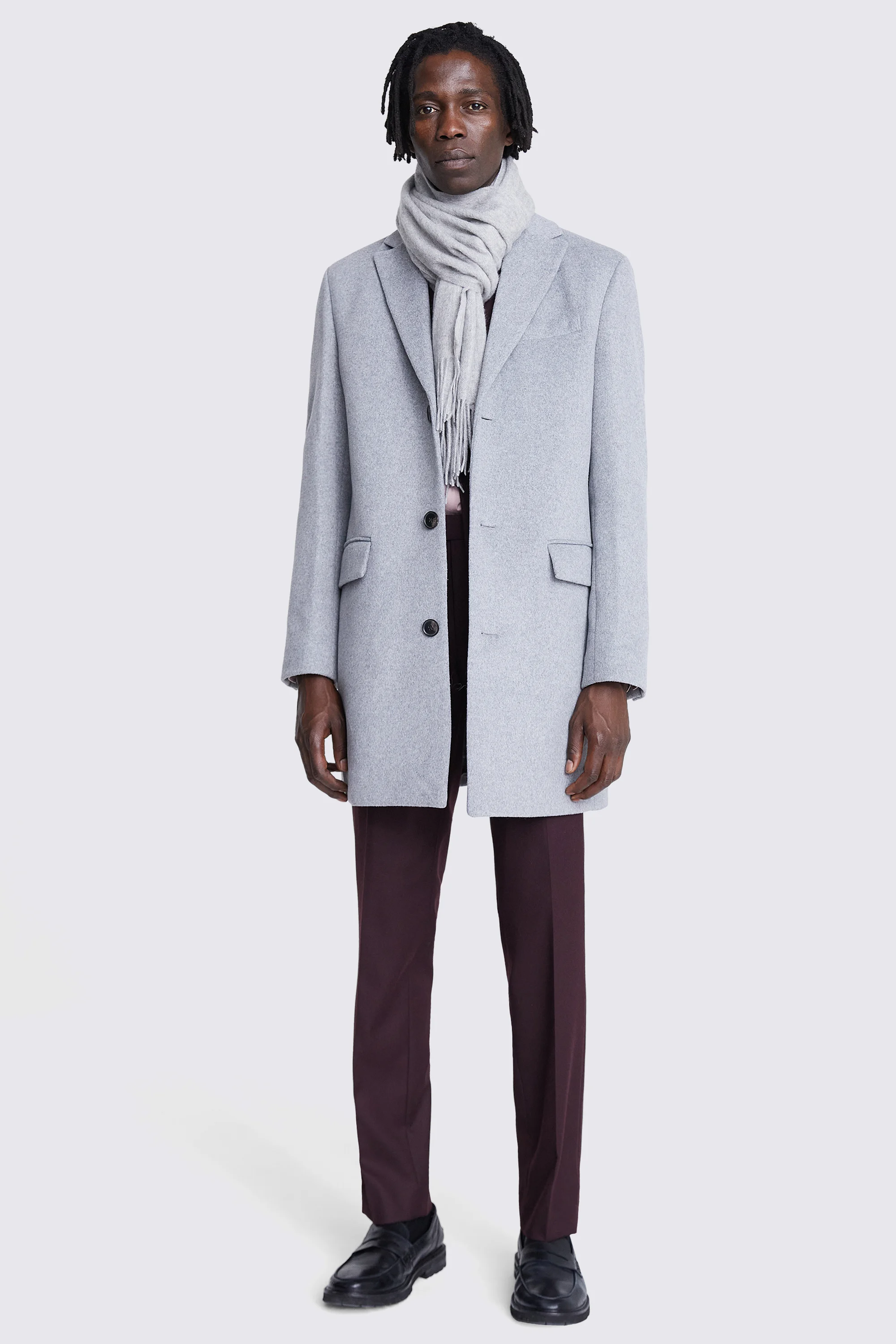 Light Grey Wool Blend Overcoat Buy Online at Moss
