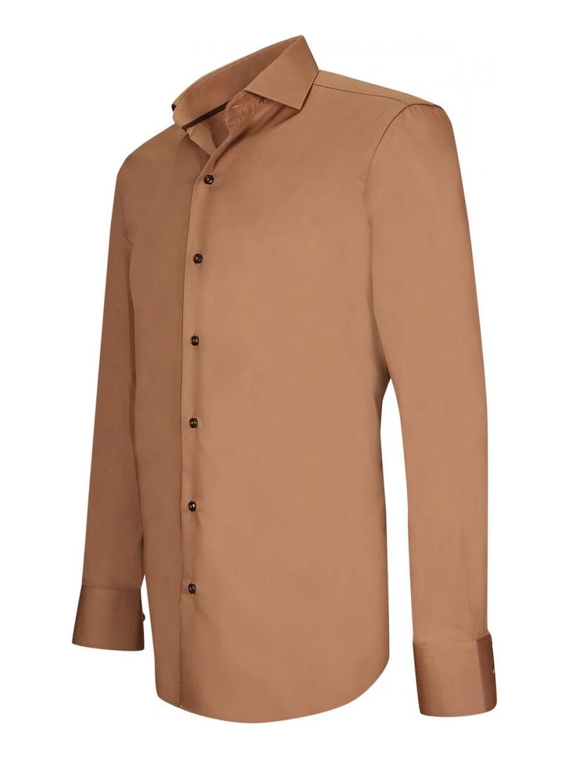 Chemise en popeline GIACOMO   Marron