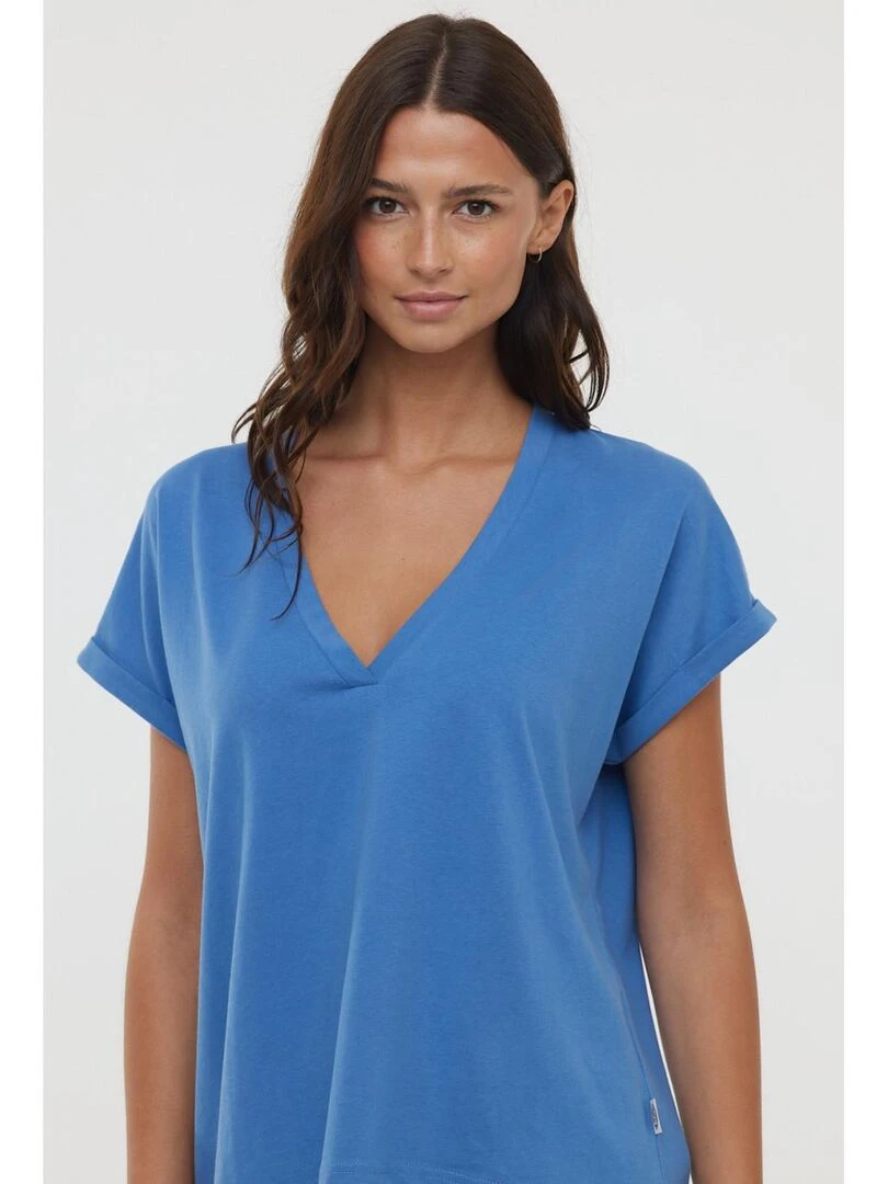 Lee Cooper T Shirt manches courtes coton loose ALYS MC Bleu céladon